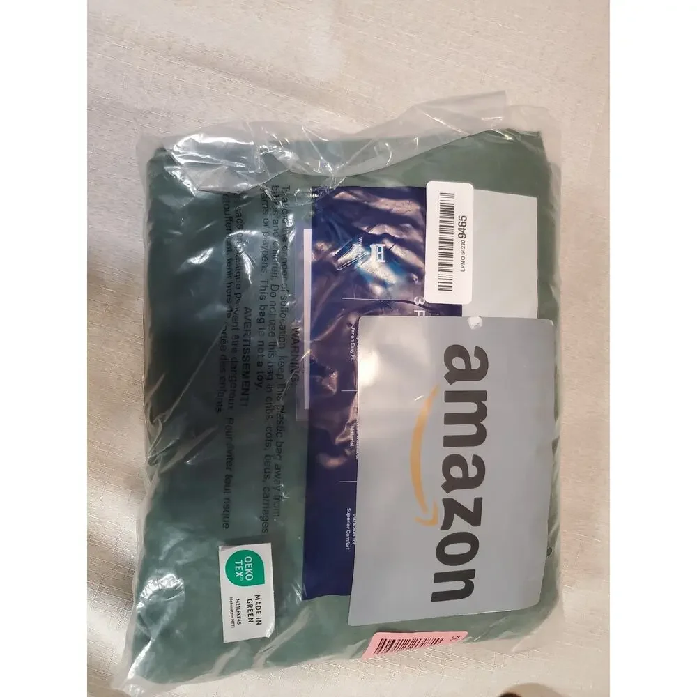 Twin XL Sheet Set Emerald Green Deep Pockets Soft Pleated Pillowcase OEKO-TEX